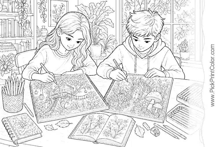 Обложка возрастной группы Coloring Pages for Ages 8 and Up