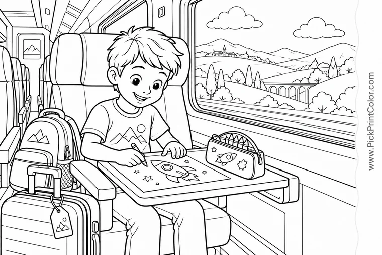 Travel occasion coloring pages