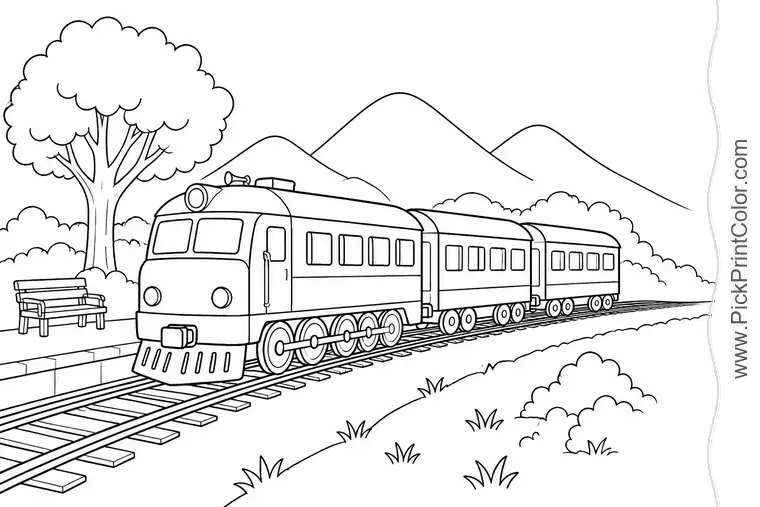 Train coloring pages