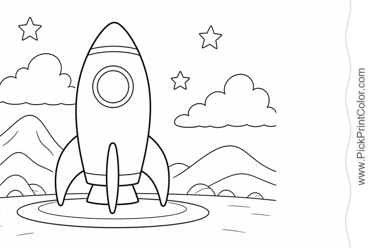 Rocket coloring pages