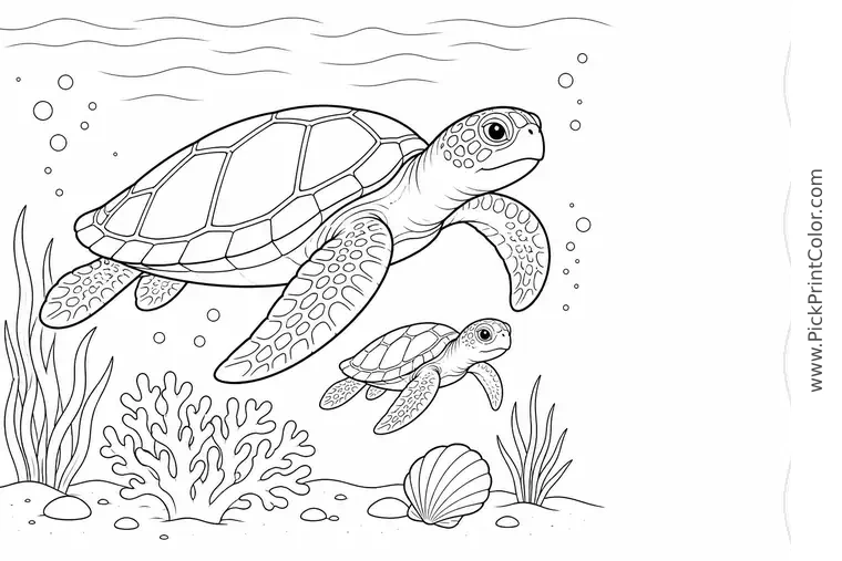 Turtles coloring pages