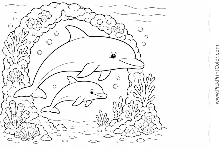 Dolphins coloring pages