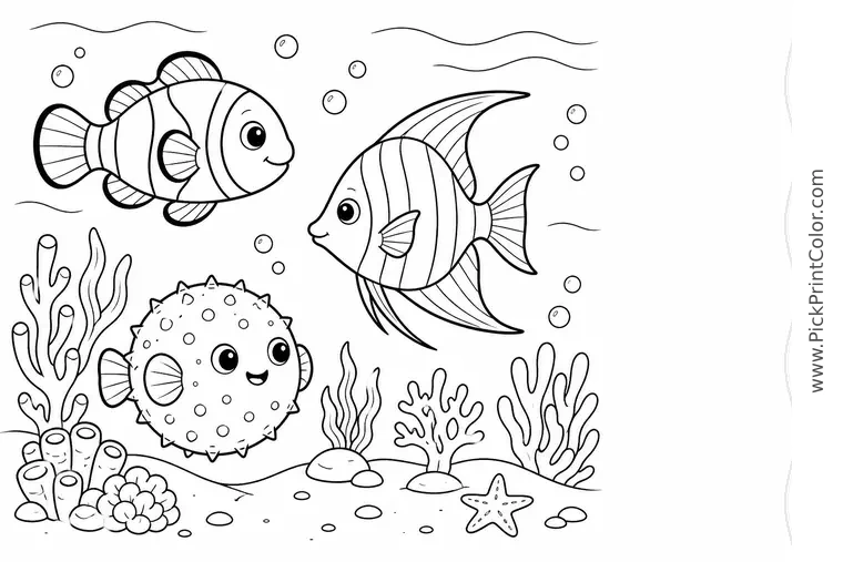 Fish coloring pages