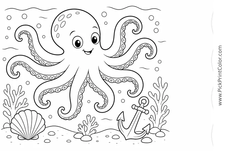 Octopus coloring pages