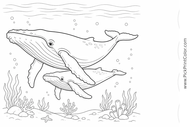 Whales coloring pages