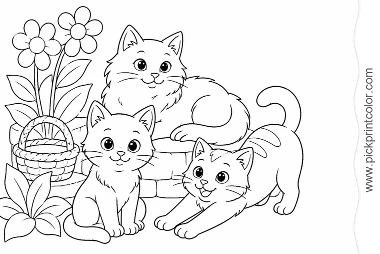 Cats coloring pages