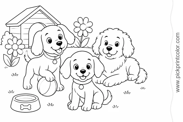 Dogs coloring pages