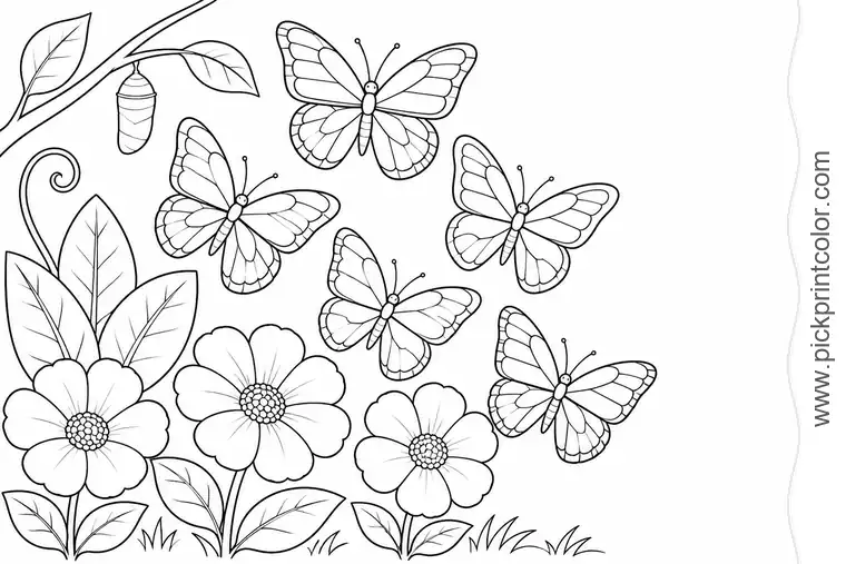 Butterflies coloring pages
