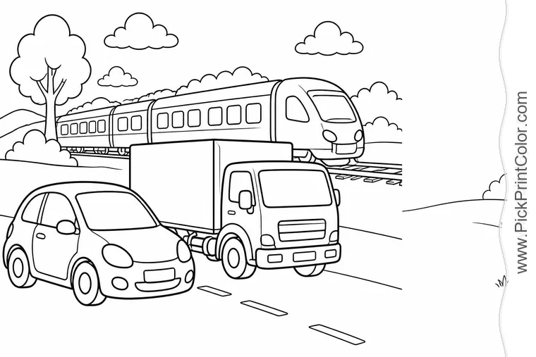 Vehicles & Transportation coloring pages