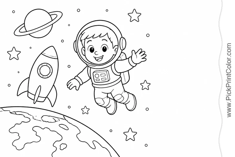 Space coloring pages